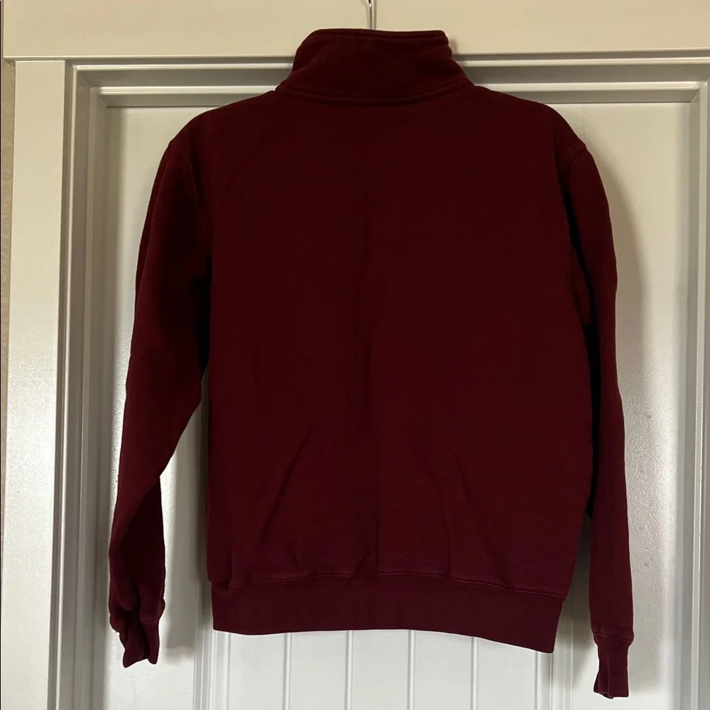 Brandy Melville Maroon Half-Zip Hoodie with New York Print - Picture 3 of 6